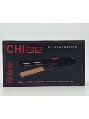 CHI G2 Titanium Infused Ceramic 1" Flat Iron Hair Straightener, Digital Temp.